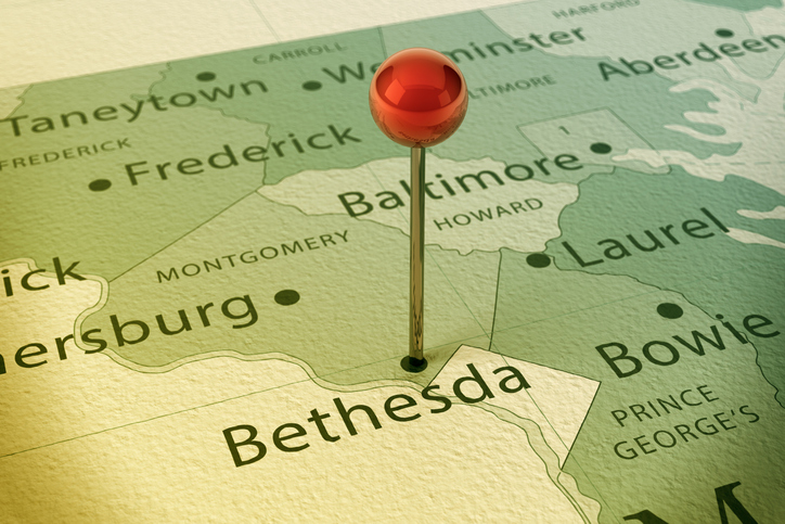 Bethesda Map City Straight Pin Vintage