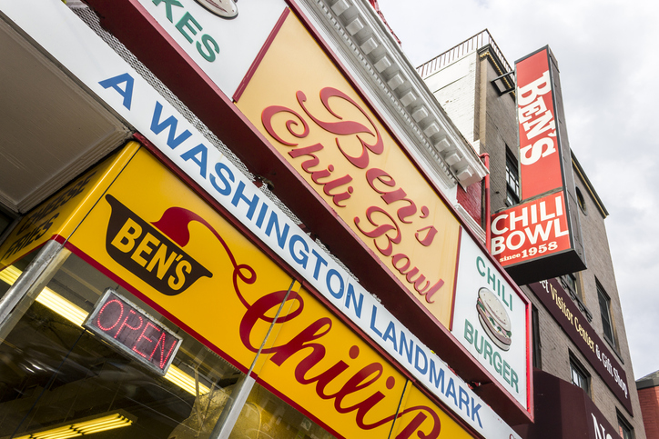 store signage of Ben's Chili Bowl, Washington