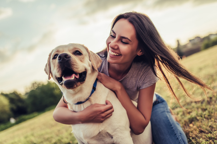 Young woman with dog