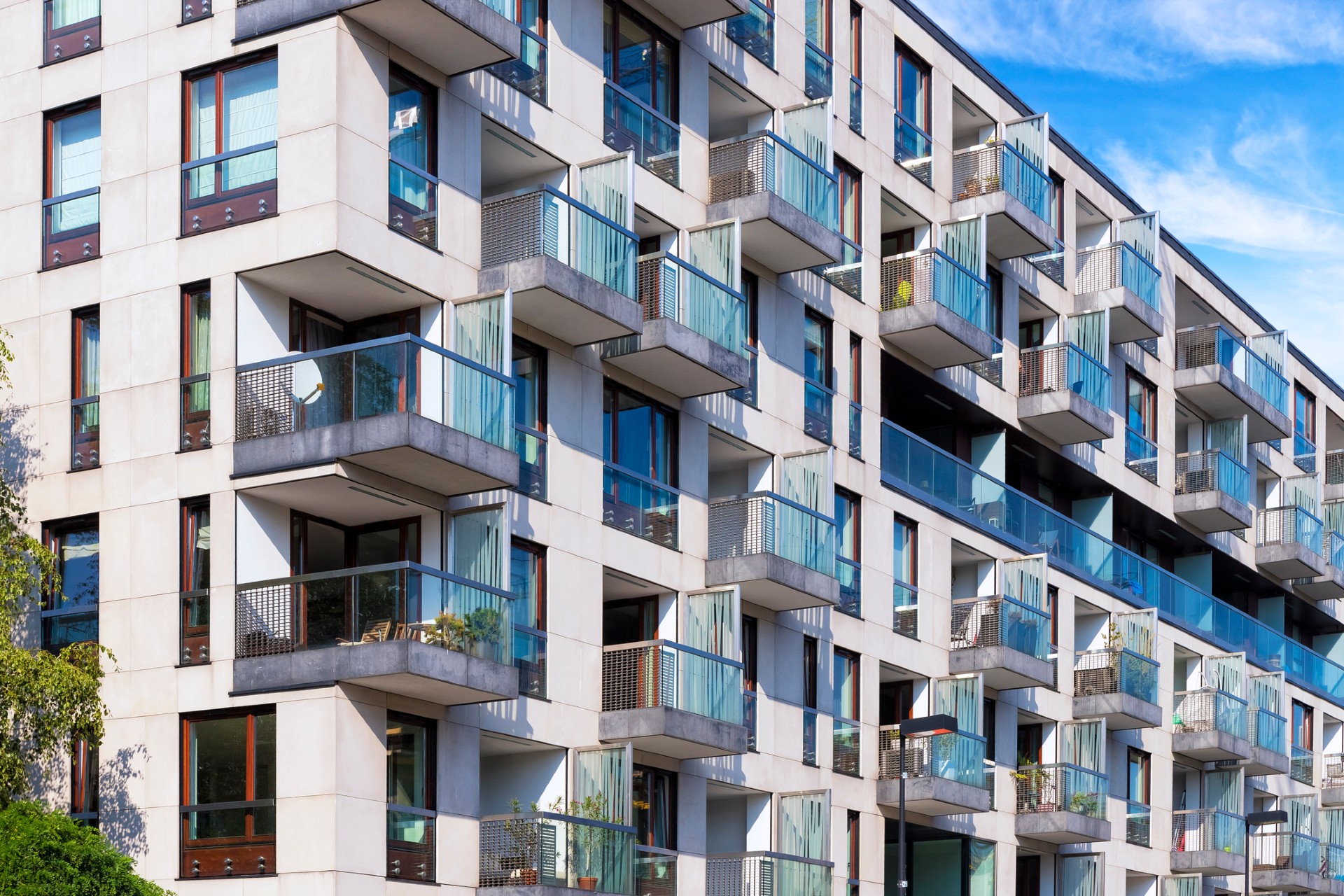 Rows of Balcony in modern apartment building